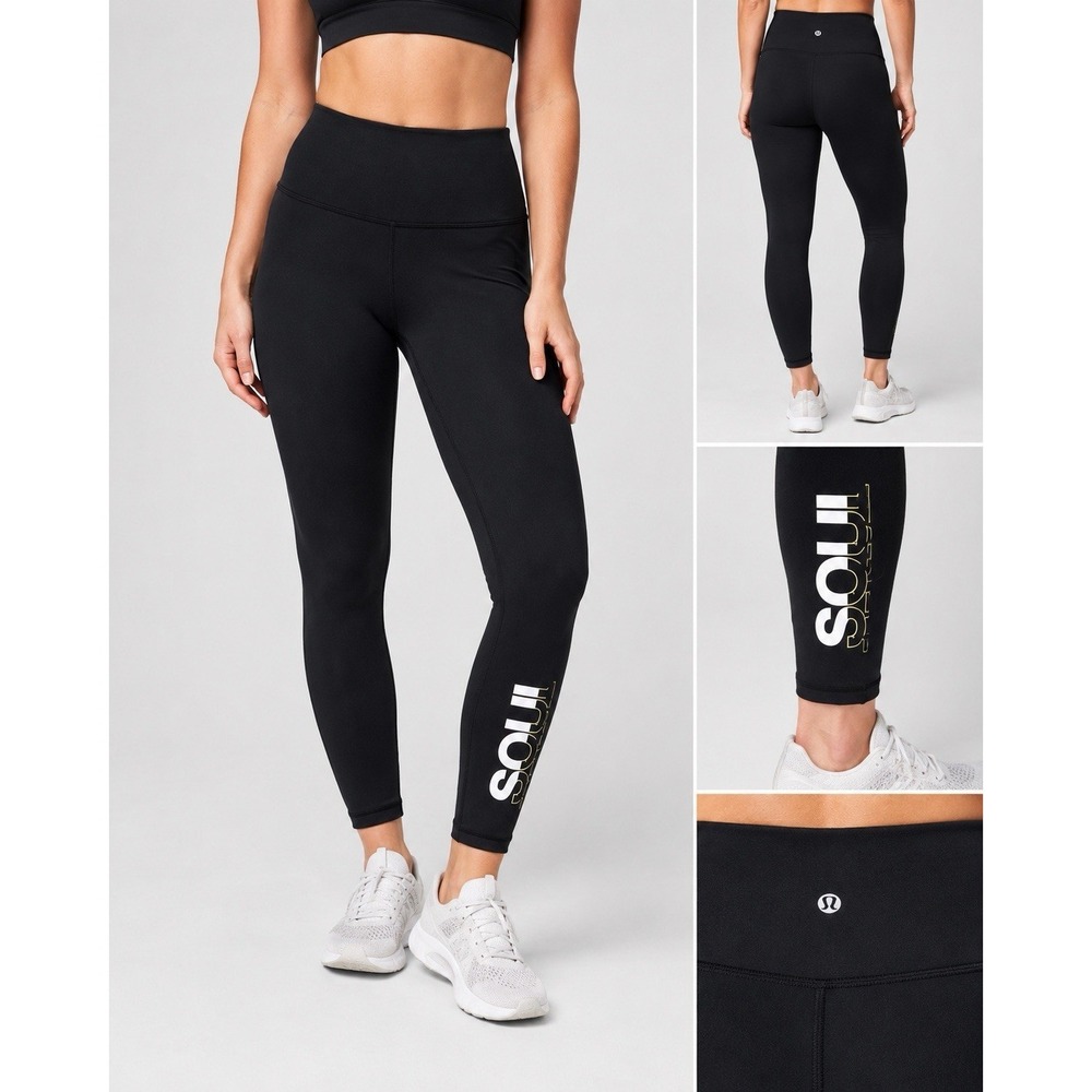 Lululemon SoulCycle Wunder Under Crop Leggings Black High Rise Size 6 Yoga